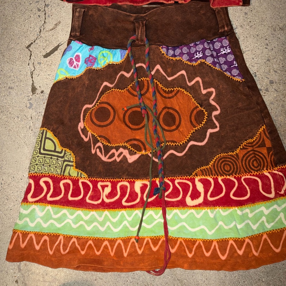 Himalayan Treasure Patchwork Hippie Boho Jacket XXL & Skirt XL SET - Picture 2 of 6